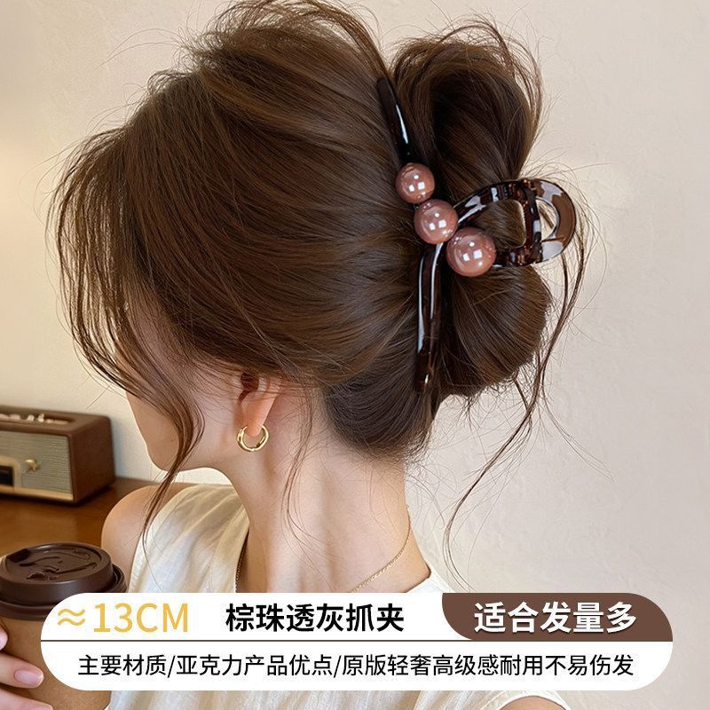2026 nuevo clip de cabello ondulado clip de cabello de tiburón grande clip de cabello de mujer detrás de la cabeza de alta sensación clip de cabello accesorios para el cabello