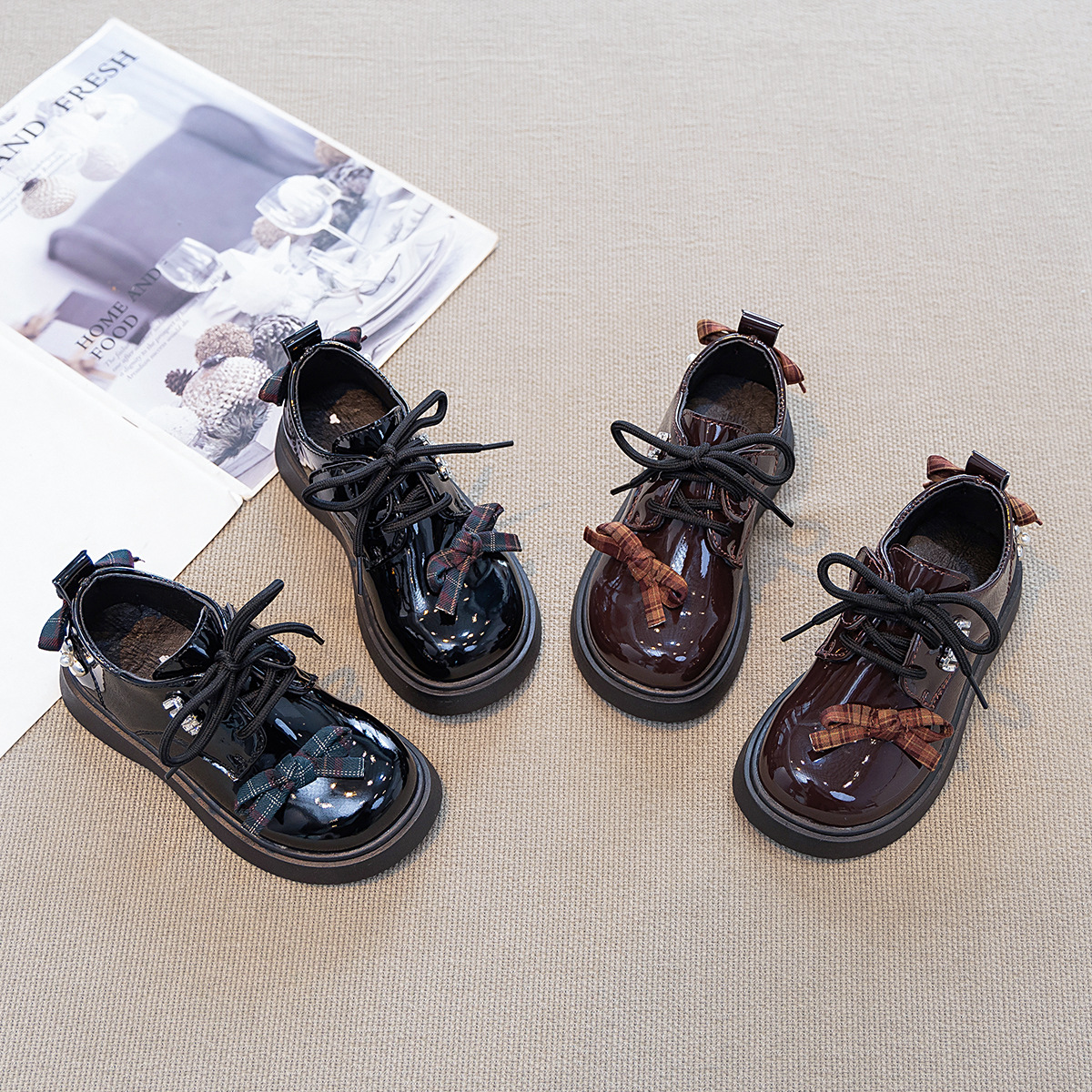 Zapatos de cuero para niñas Lolita Zapatos de princesa de primavera y otoño 2026 nuevos zapatos infantiles británicos Lefour zapatos para niñas zapatos de espectáculo