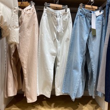女装宽松直筒牛仔裤/水洗产品/阔感裤高腰休闲春季新款E474934