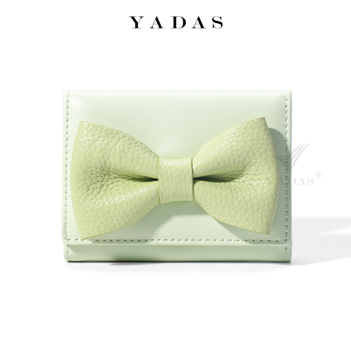 [Bowknot grande] YADAS Xiaoxiang Ladies tarjetero moda amor PU cuero corto tres pliegues monedero wallet