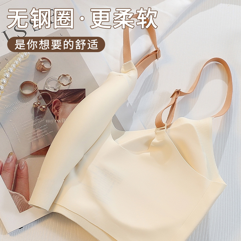 Ropa interior sin costuras El pecho pequeño inalámbrico de las mujeres empuja hacia arriba la colección del pecho chaleco anti-flacidez Sujetador deportivo de verano Delgado