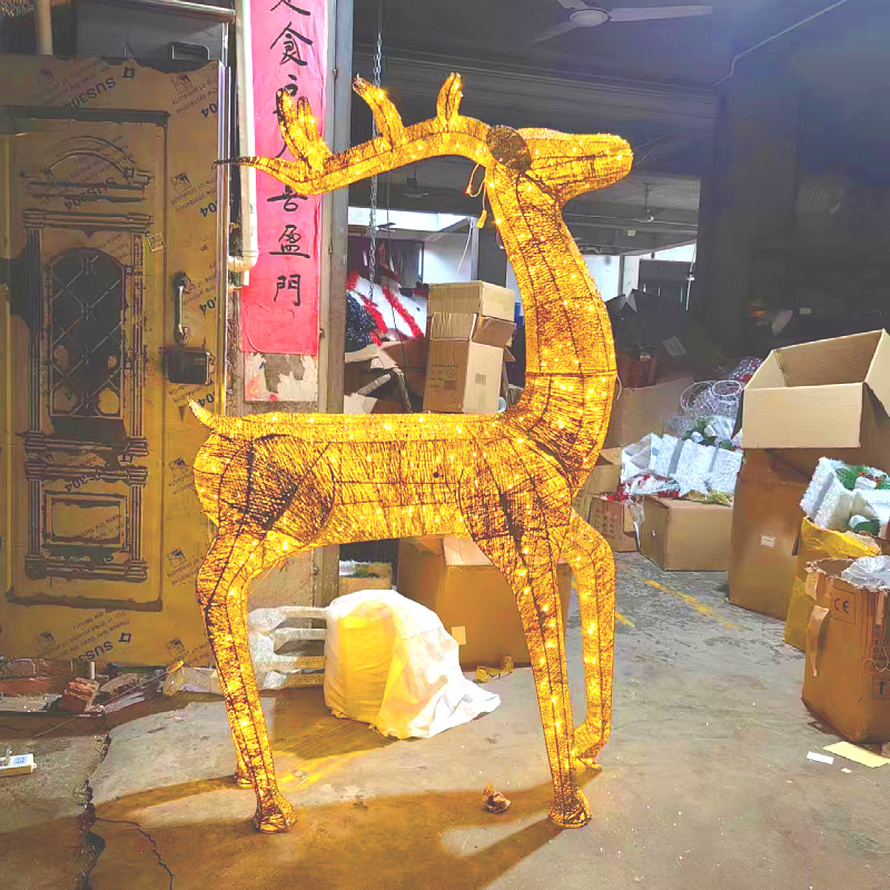 Navidad alce gigante decoración de hierro forjado luminoso decoración de Navidad decoración de hotel decoración de Navidad