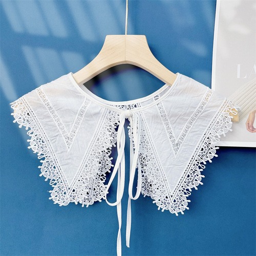 Factory direct sales new water-soluble cotton embroidered lace fake collar shawl versatile collar age-reducing fashion collar flower