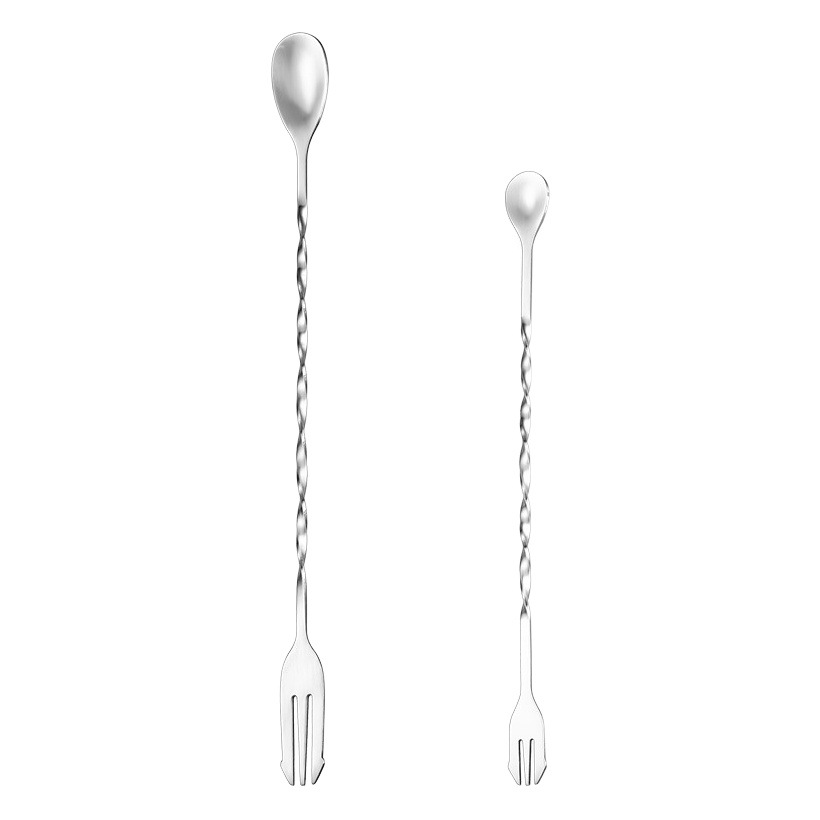 304 Stainless Steel Spoon Bar Spoon Mixing Spoon Coffee Stirring Spoon Milk Tea Spoon Bar Double-Headed Long-Handled Spoon