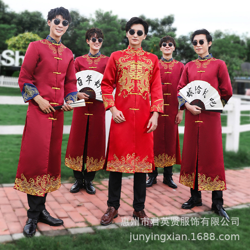 Chinoiserie Groomsmen Clothes Brother Clothes 2025 New Wedding Dress Funny Chinoiserie Tang Suit Cheongsam Groomsmen Clothes