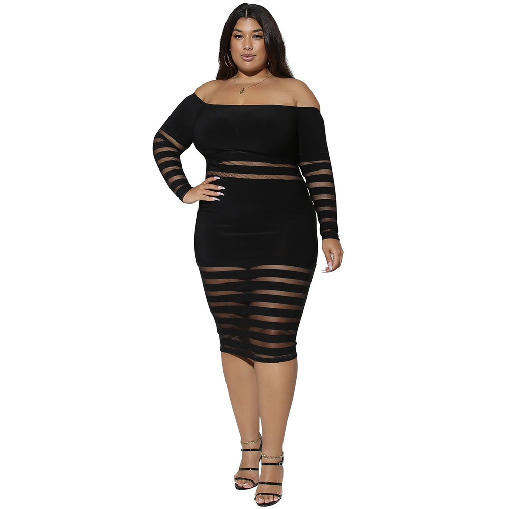 Plus Size Solid Color Dress NSCYF73134