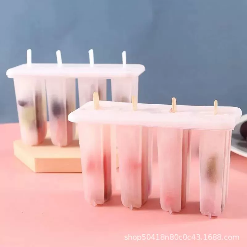 Ice cream mold household popsicle popsicle 4 set full set of popsicles homemade ice cream DIY handmade plastic wholesale