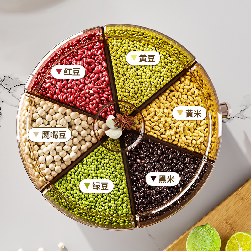 Caja de almacenamiento de granos de barril de arroz y grano rotativo sellado a prueba de insectos y humedad almacenamiento doméstico de granos de barril
