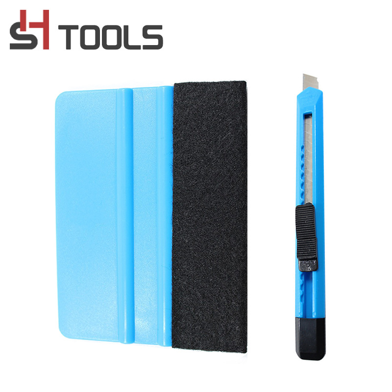 加厚PP塑料绒布刮板小刀套装 汽车贴膜小巧刮片工具套装厂家批发