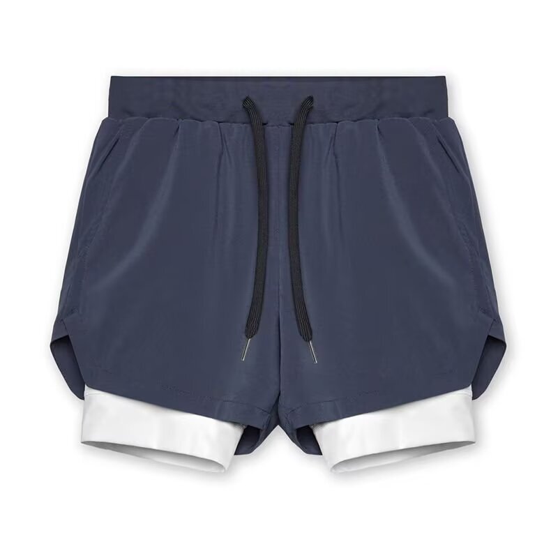 Cross-border 2026 hot-selling men's running shorts, double-layer two-in-one quick-dry breathable fitness training European and American style shorts Cross-border 2026 hot-selling men's running shorts, double-layer two-in-one quick-dry breathable fitness training European and American style shorts