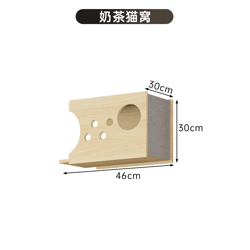 Inventario de tipo de pared para gatos en la pared para escalar estante de gatos en las garras de molienda de madera de pino de madera sólida columna de agarre integrada sin espacio de seda