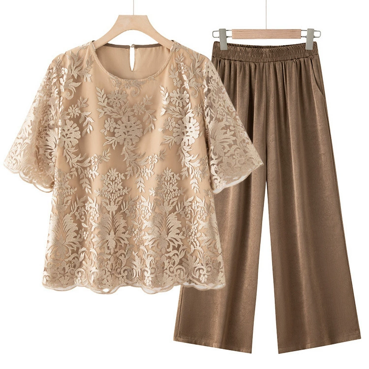 Мама средних лет мода летняя одежда 2024 новый набор иностранного стиля