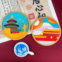 圣诞春节景泰蓝掐丝珐琅画手工diy材料包杯垫非遗初学社区活动