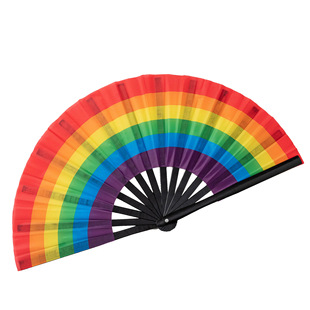 in stock 33CM Rainbow Kung Fu Fan Fan Fan Fan Fan Folding Fan with LOGO Folding Fan Party Fan Amazon
