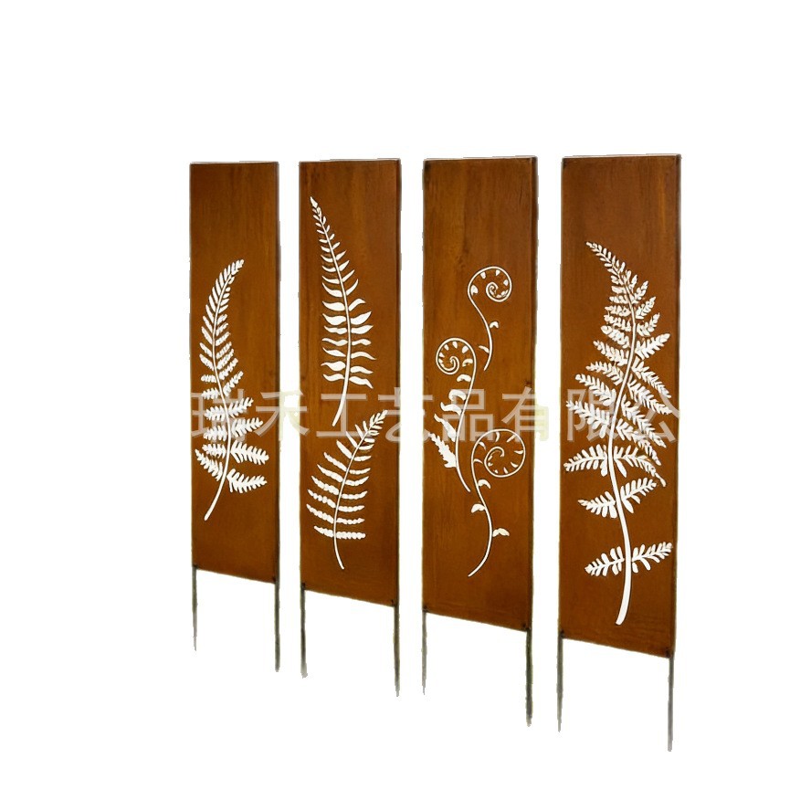 Fronteriza verde verde columna de hojas ornamentos creativos huecos de metal jardín ornamentos de jardinería decorativa artesanía de metal image 5