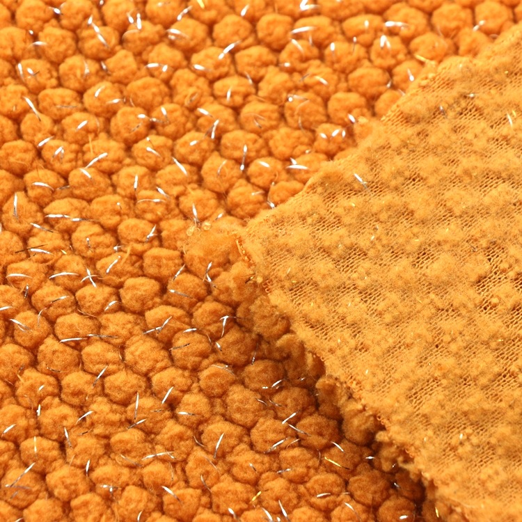 提花银丝宝宝绒服装面料纬编菠萝绒玉米粒绒贝贝绒提花舒棉绒布料
