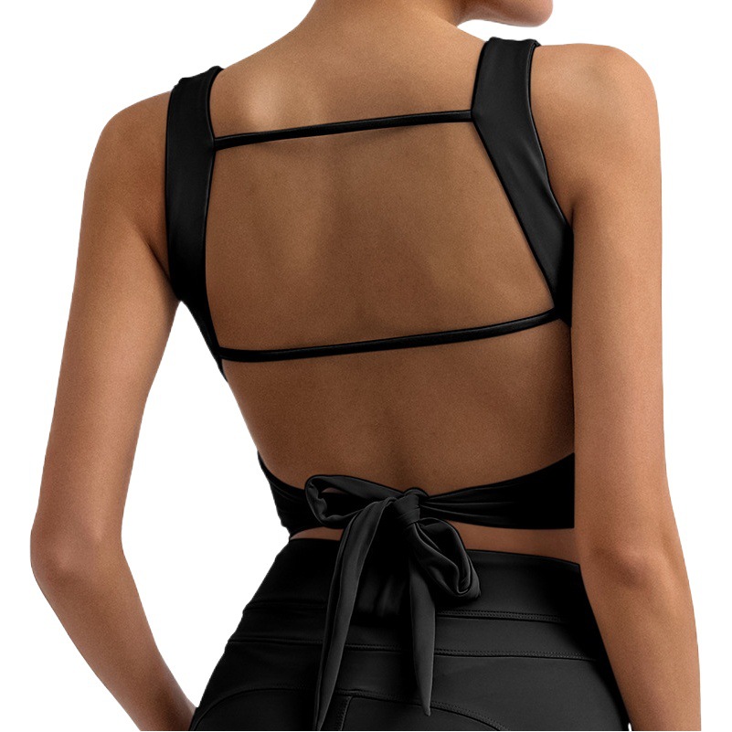 Comercio exterior transfronterizo Amazon deportes fitness chaleco belleza espalda alta elástica de secado rápido con almohadilla en el pecho nude yoga Sling top