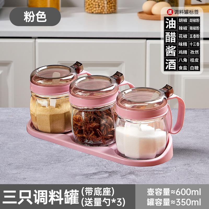 3 rock powder seasoning jars + card holder