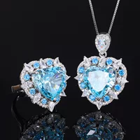 Украшения庄生生 S925 серебро стильное сердце океана высшее карбоновые diamonds роскошный набор главный камень 15*15