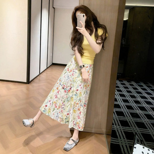 ���|һ����ootd����Ů2026�괺���SɫV�I����T���黨����ȹ���b