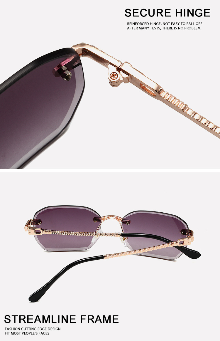 96g Weight Frameless Glasses Structure Sunglasses Classification PC, UV400 Protection Lens Material Square Glasses Style Outdoor Occasion Solid Color Pattern All Seasons Season Unisex Gender Simple Style, Classic Style Style Simple Style Classic Style Solid Color PC UV400 Protection Square Frameless Women's Sunglasses 21