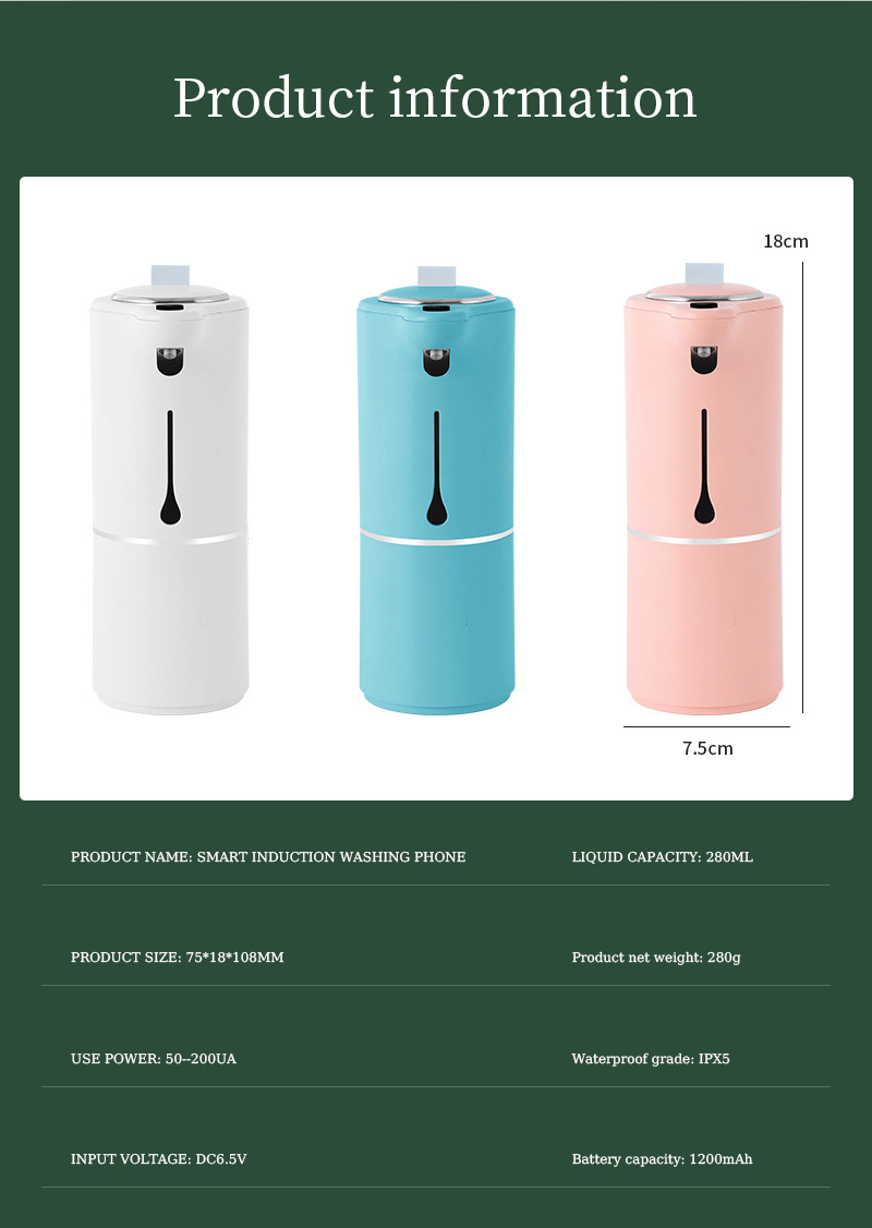 Automatic induction foam mobile phone washing smart soap dispenser automatic induction foam mobile phone washing wall-mounted hand sanitizer machine_voghion.com