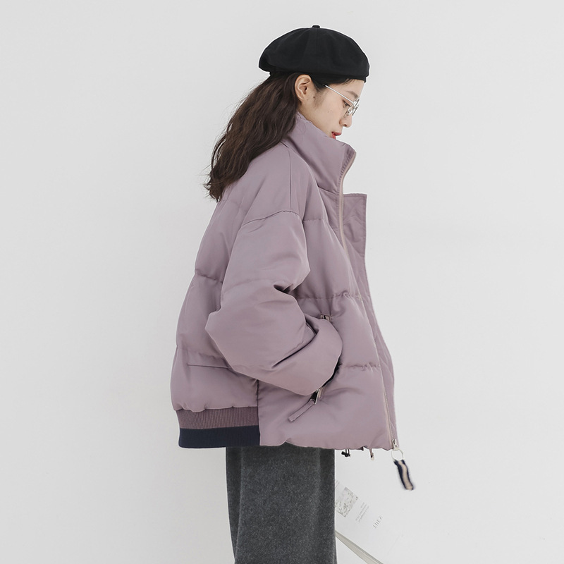 Purple down Jacket Women's Short 2025 Winter Korean Style White Duck down Cotton Outwear Small Bread Jacket Purple down Jacket Women's Short 2025 Winter Korean Style White Duck down Cotton Outwear Small Bread Jacket