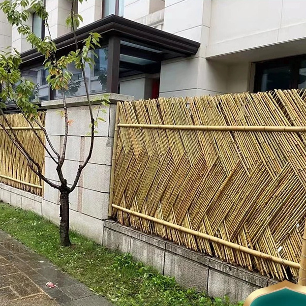Bamboo Fence Vegetable Garden Fence House Privacy Fence Outdoor Yard Anti-Corrosion Decorative Fence Guardrail Bamboo Partition Wall