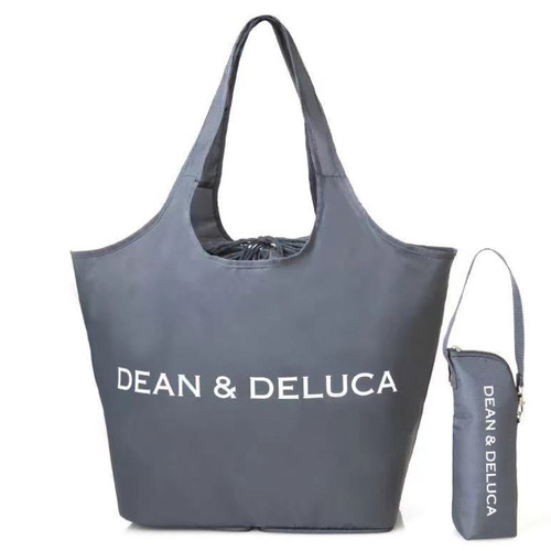 Japanese Magazine DEAN & DELUCA Large Capacity Foldable Portable Shopping Bag Water Bottle Insulation Cover Set of 2