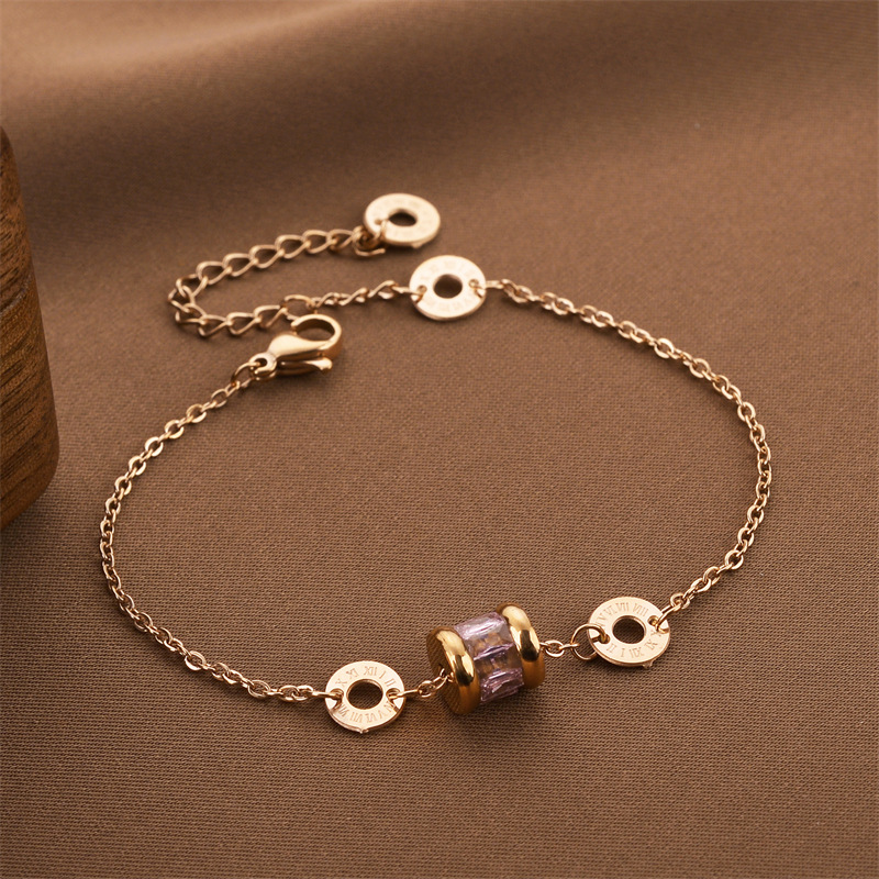 Joyas transfronterizas europeas y americanas Pulsera de acero de titanio de todo fósforo Versión coreana del temperamento bohemio Pulsera de acero de titanio que no se desvanece Joyería femenina