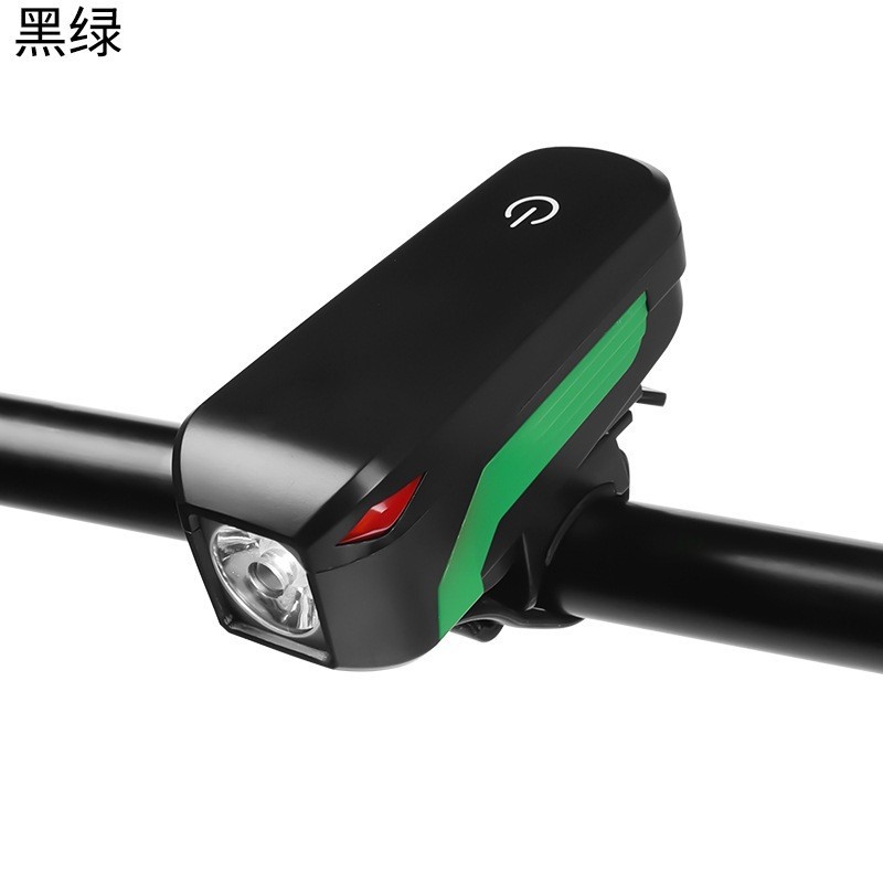 Nuevo 7599 luz de la bicicleta + cuerno de montaña de carga USB brillante luz del cuerno integrado equipo de equitación