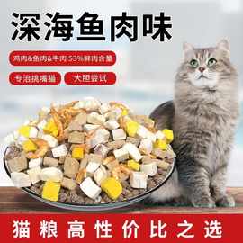 贪玩熊冻干猫粮通用型深海鱼味成猫幼猫粮食增肥发腮流浪猫粮批发