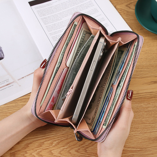 【Activity Promotion】Trendy Pressed Flower Single Strap Ladies Wallet Handbag Zipper Multi-Card Slot Women's Bag