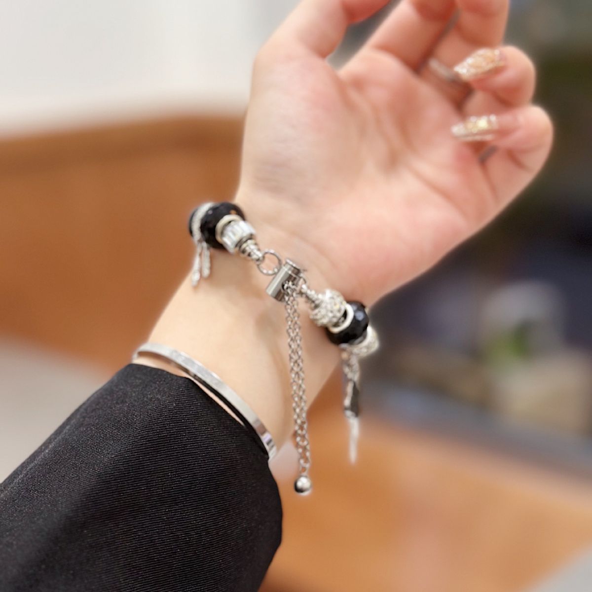 个性小众设计金属链条宝石女表适用华为gt系列饰品表带批发