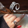 Retro accessory, silver ring, European style, boho style, on index finger