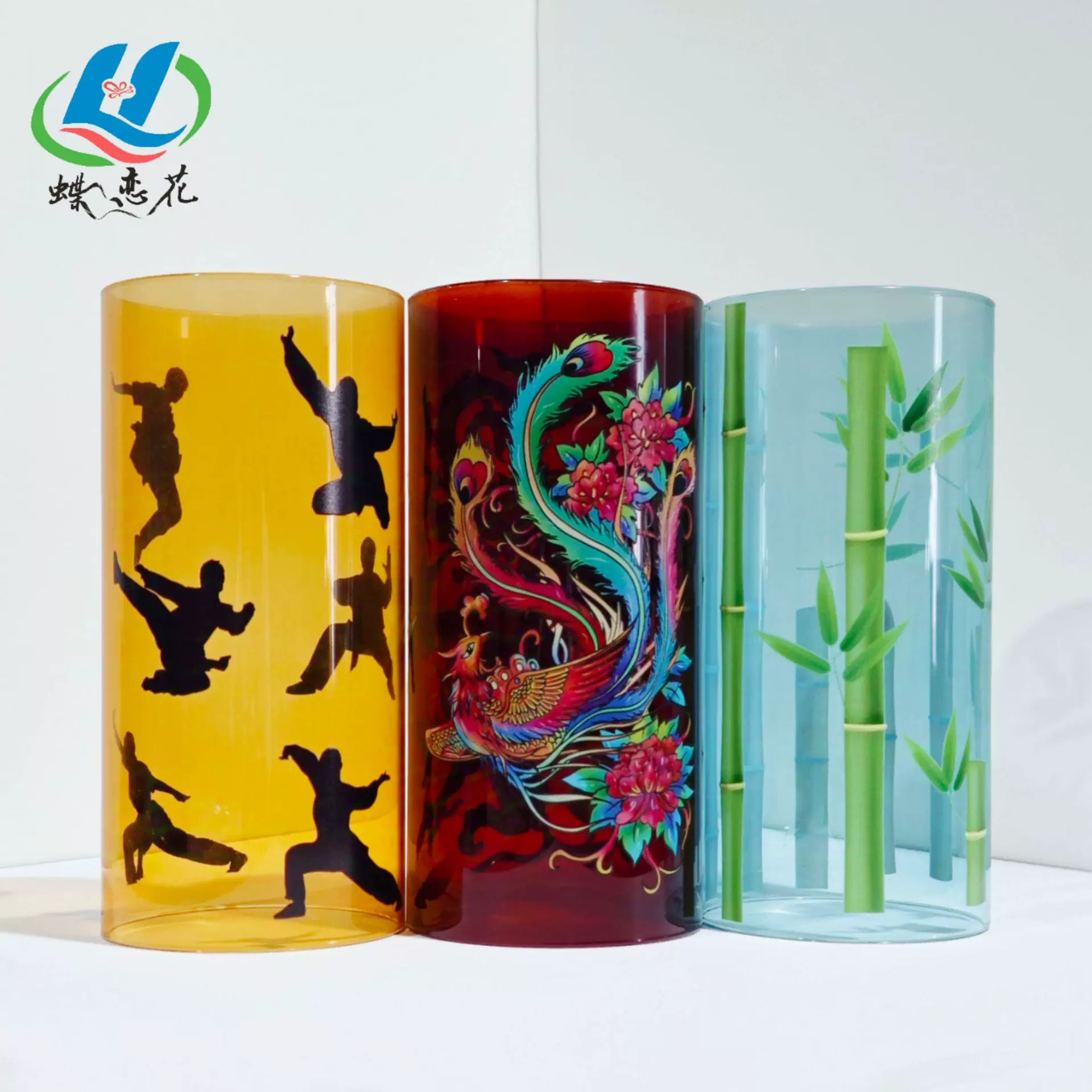 玻璃灯罩UV印刷加工圆柱体3D立体浮雕彩绘UV打印来图定制