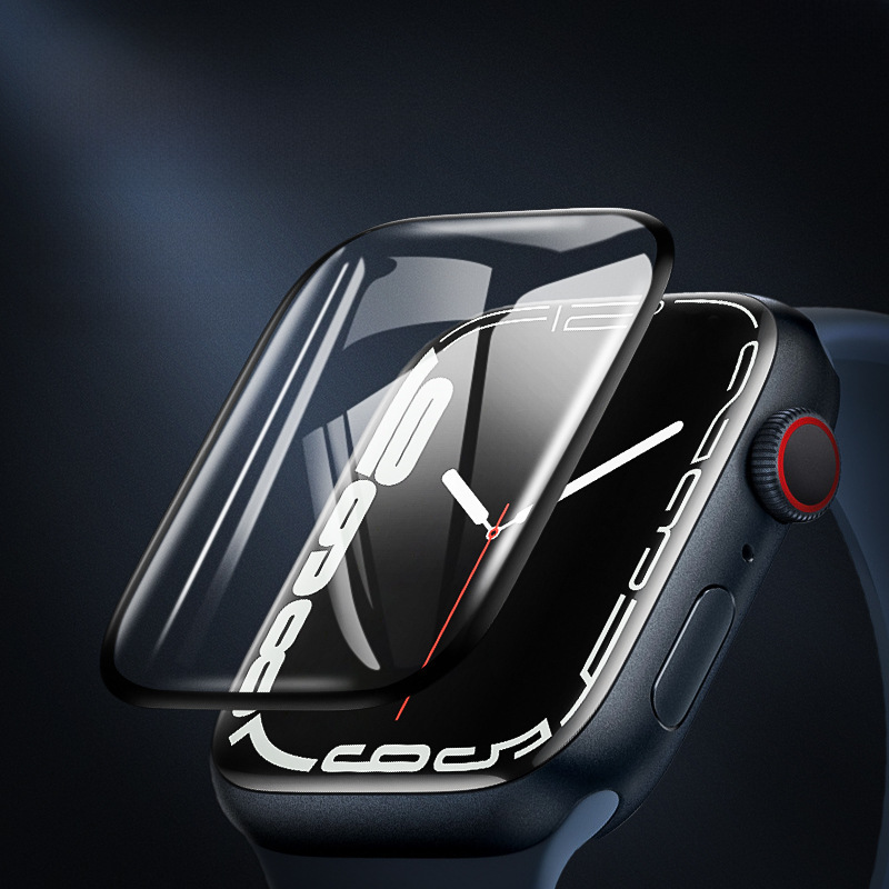 蘋果手錶保護膜適用AppleWatch9保護膜3D曲面全覆蓋膜熱彎iwatch8