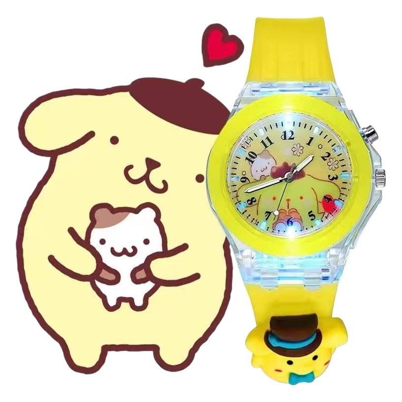 Sanrio Children's Luminous Watch Kuromi Cartoon Luminous Quartz Watch Wholesale Sanrio Cartoon Watch