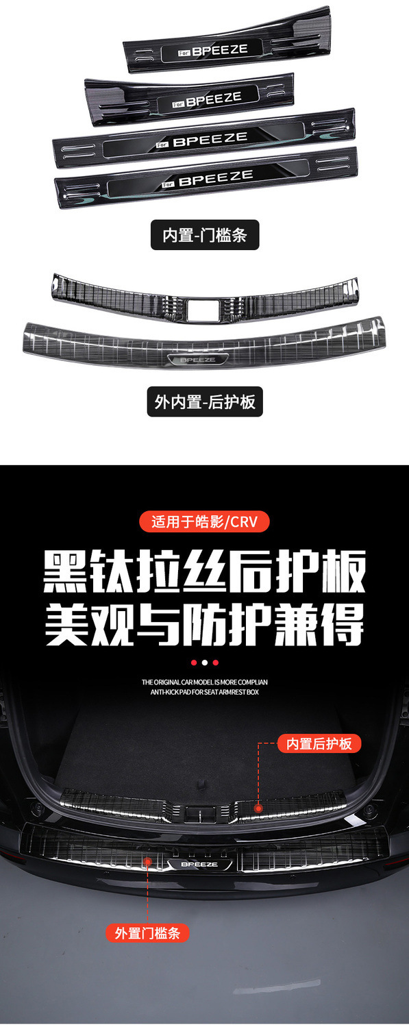 Suitable for Honda crv Door Sill Strip Stainless Steel Welcome Pedal Protection Sticker Modified Decorative Trunk Guard Anti-scratch Protection