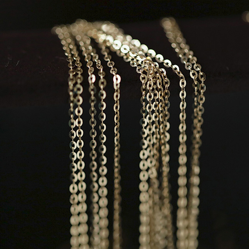 Solid Color Pattern 1 Piece 925 Sterling Silver Solid Color 925 Sterling Silver Cable Chain Chain Necklace