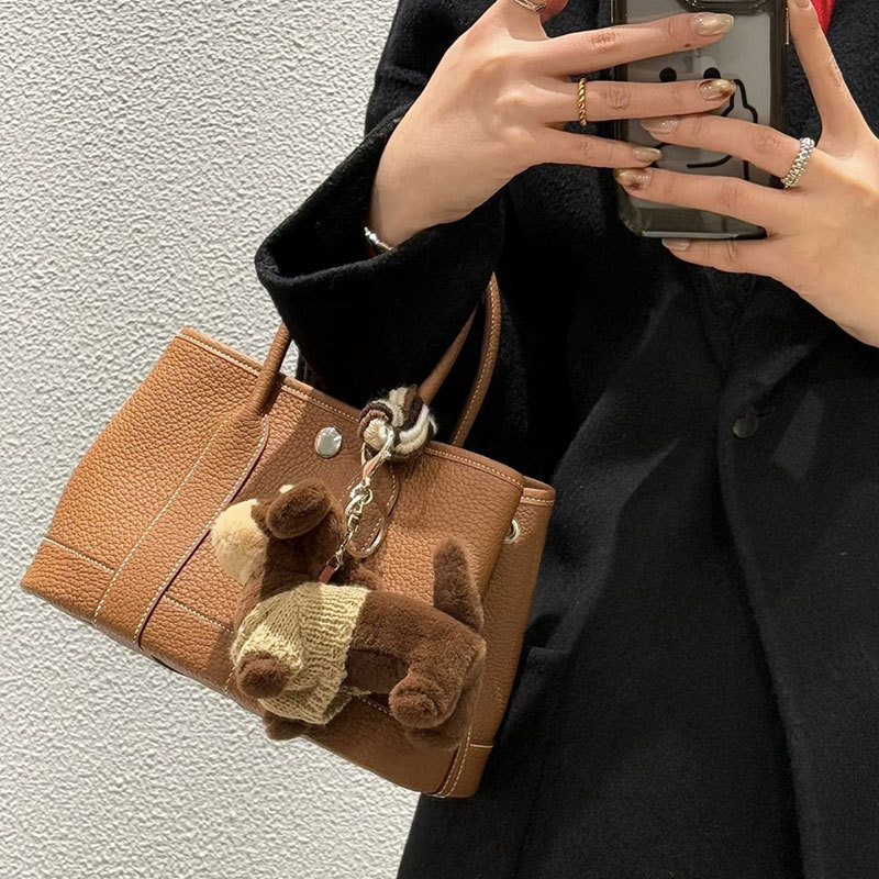 2025 New Genuine Leather Women's Bag Single Shoulder Cross Tote Bag Handheld Mini Garden Bag Neo Garden 23 Bucket Bag