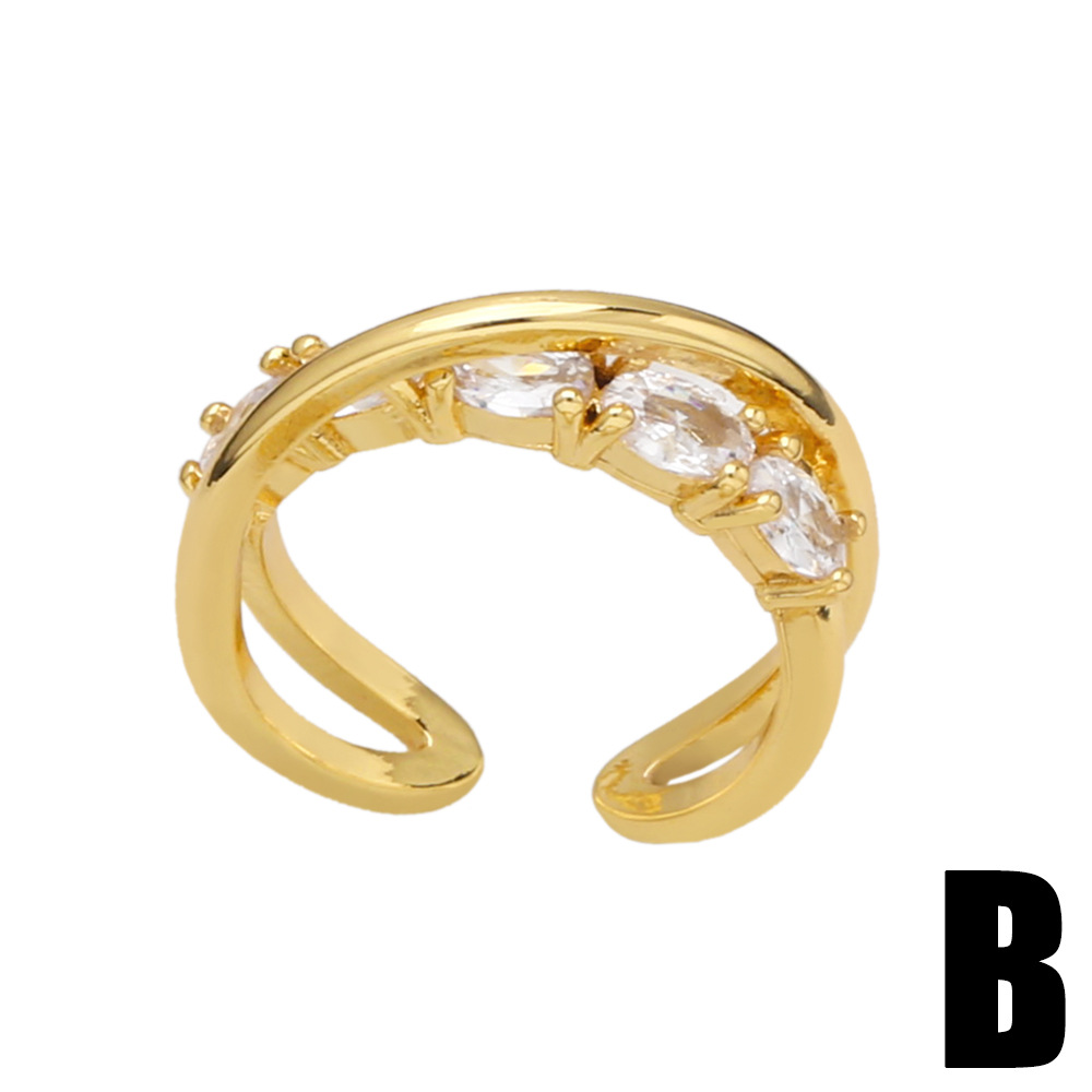 Fashion Butterfly Shaped Geometric Index Finger Simple Copper Ring Female