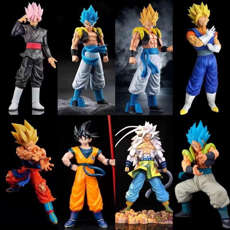 Dragon Ball Goku Hand-made Model Super Saiyan Gotta Gita Beji Battle Damage Cartoon Animation Doll Surrounding