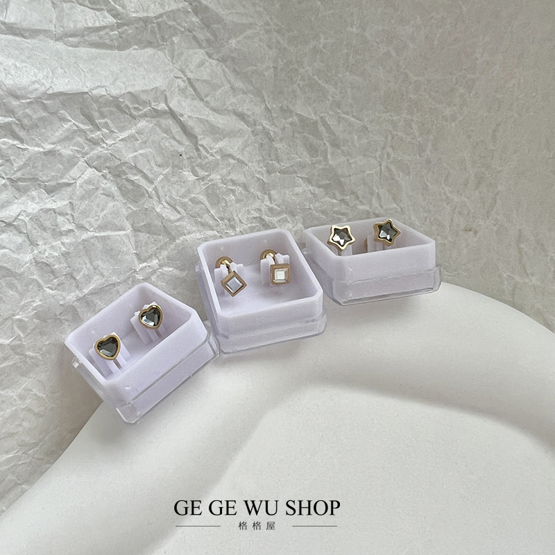 简约小巧星星爱心螺丝拧扣钛钢耳钉316L超保色耳骨钉睡觉免摘耳环