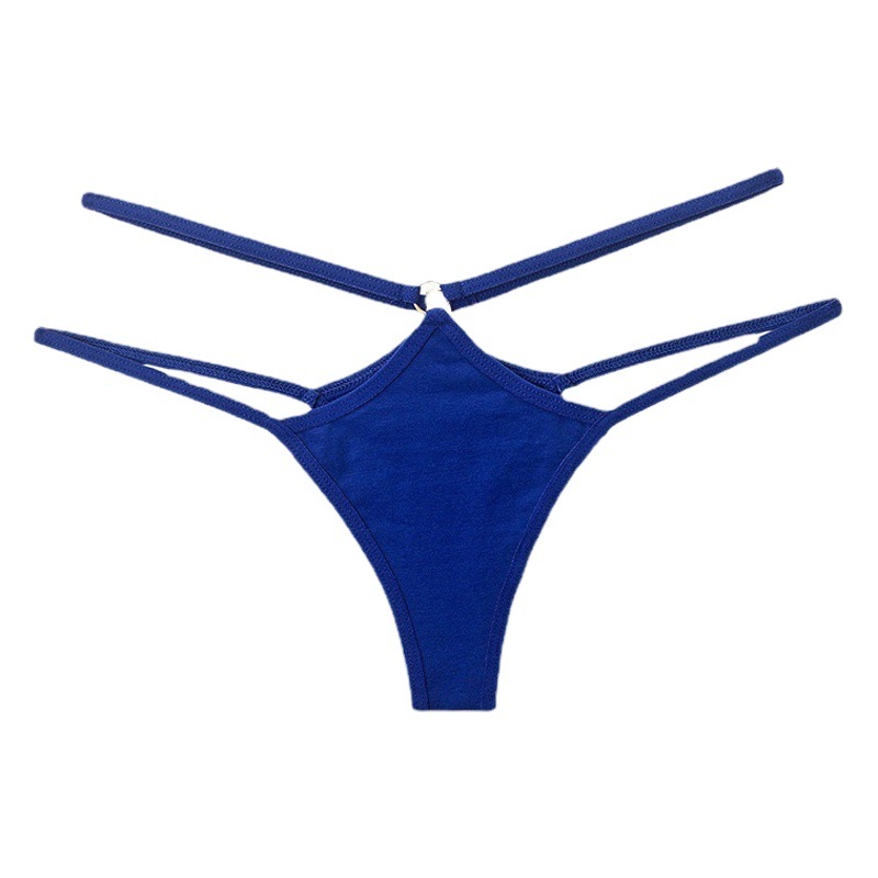 La nueva ropa interior de mujer de cintura baja de seda de leche transfronteriza delgada Correa hueca transparente sexy Tanga de mujer