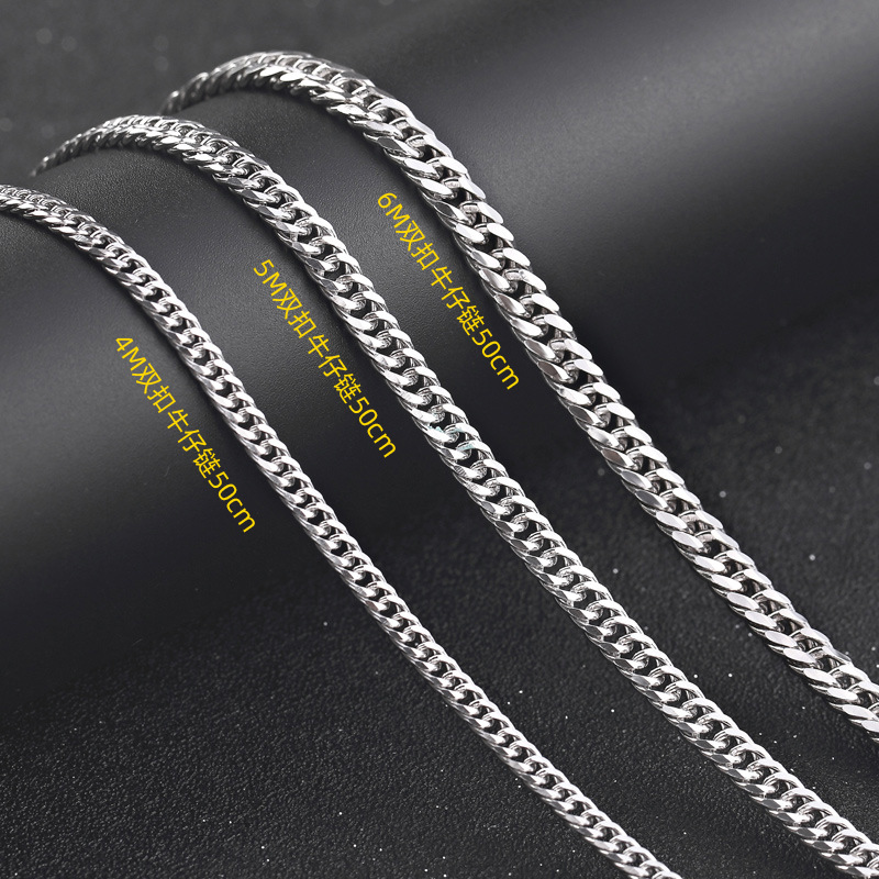 Collar de cadena cubana de plata de ley 925 5mm Cadena de látigo de caballo de hip-hop para hombre Estilo grueso dominante Cadena de clavícula para hombre Sentido de alta gama