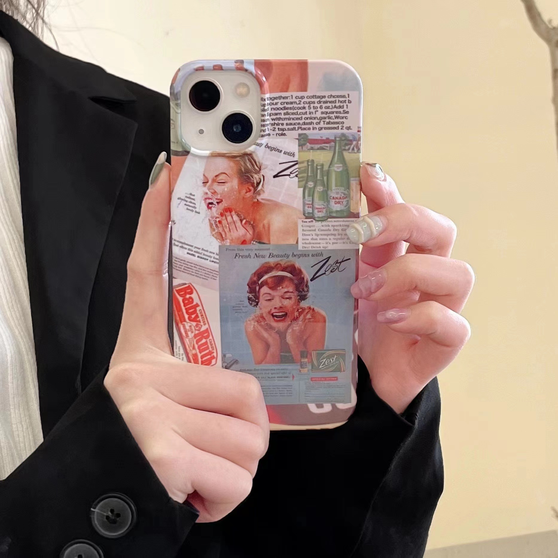 European style film phone iPhone 13, suitable for Apple 14 promax full package anti drop heat transfer 12 hard case_voghion.com