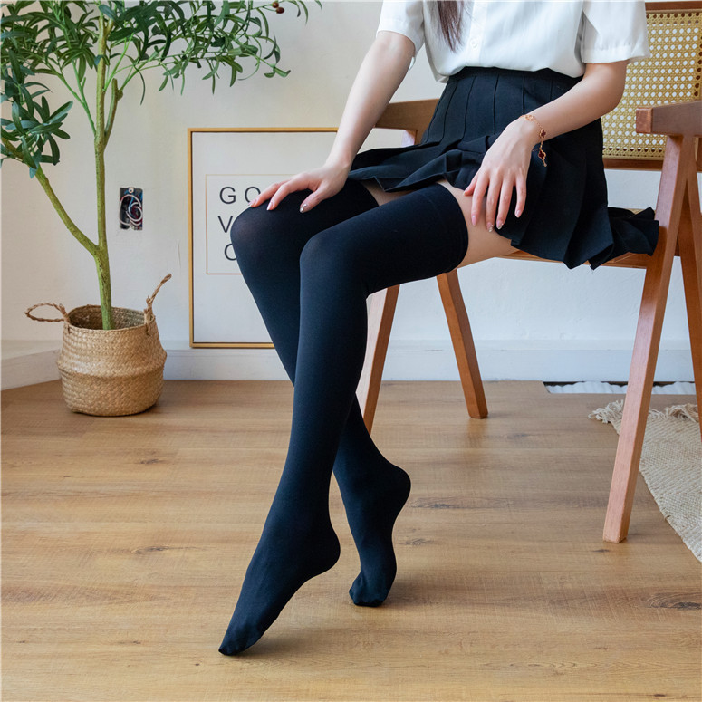 cosplay uniform spring and summer 120D velvet knee stockings slim female thigh stockings lengthened 70cm