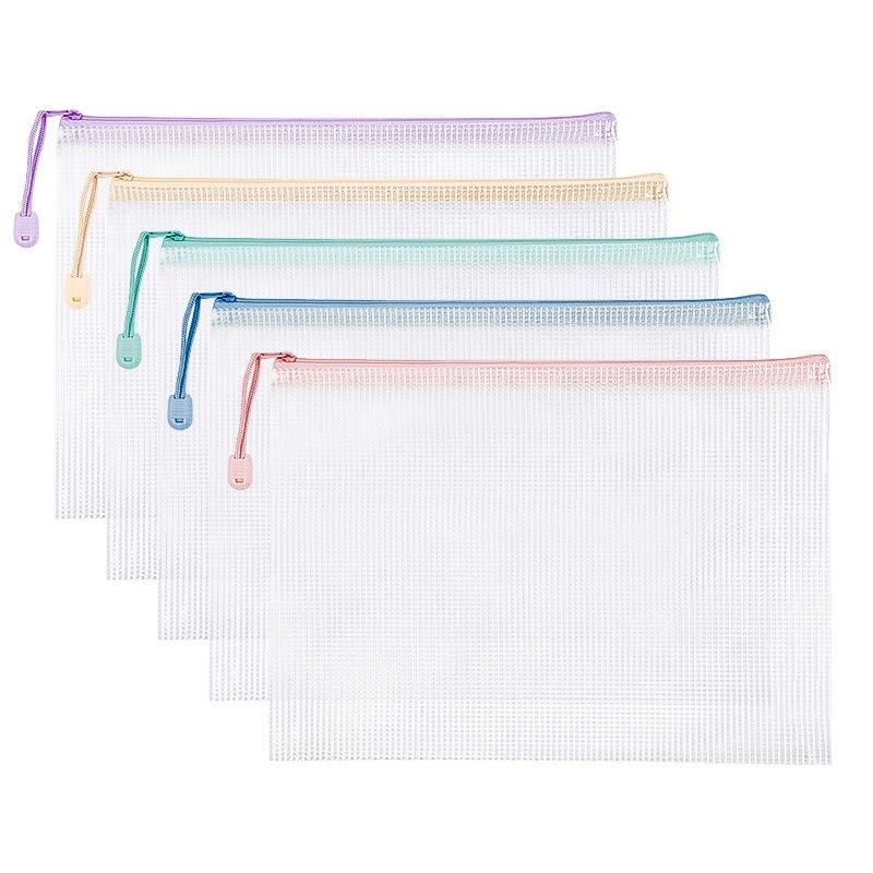 Bolsa para libros, bolsa para documentos, bolsa para asignaturas con cremallera para oficina, bolsa de almacenamiento para papeles de archivo de estudiantes de primaria, estudiantes de secundaria, estudiantes de plástico