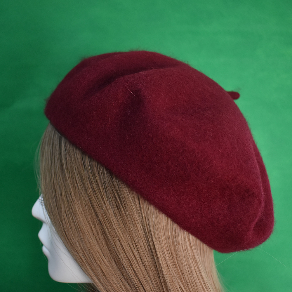 Unisex dam ull premium basker Höst/vinter vintage målarhatt Newsboy hatt rosa_voghion.com